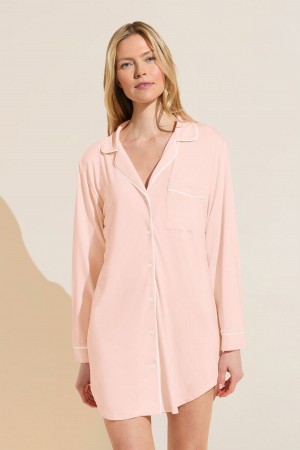 Eberjey Gisele TENCEL™ Modal Sleepshirt Women Pajamas Pink White | LSM2368BM