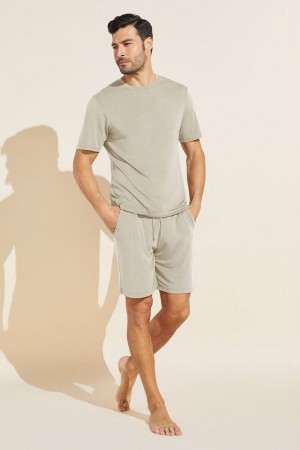 Eberjey Henry TENCEL™ Modal Short PJ Set Men Pajamas Beige | IJK2762UT