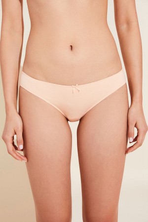 Eberjey Pima Stretch Cotton Women Bikini Panty Beige | VHN693CJ