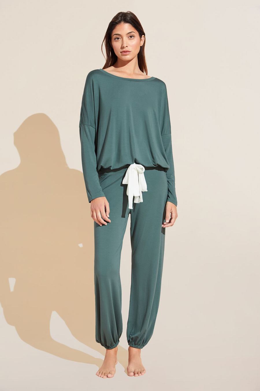 Eberjey Gisele TENCEL™ Modal Slouchy Set Women Pajamas Dark Green | BTN812QD