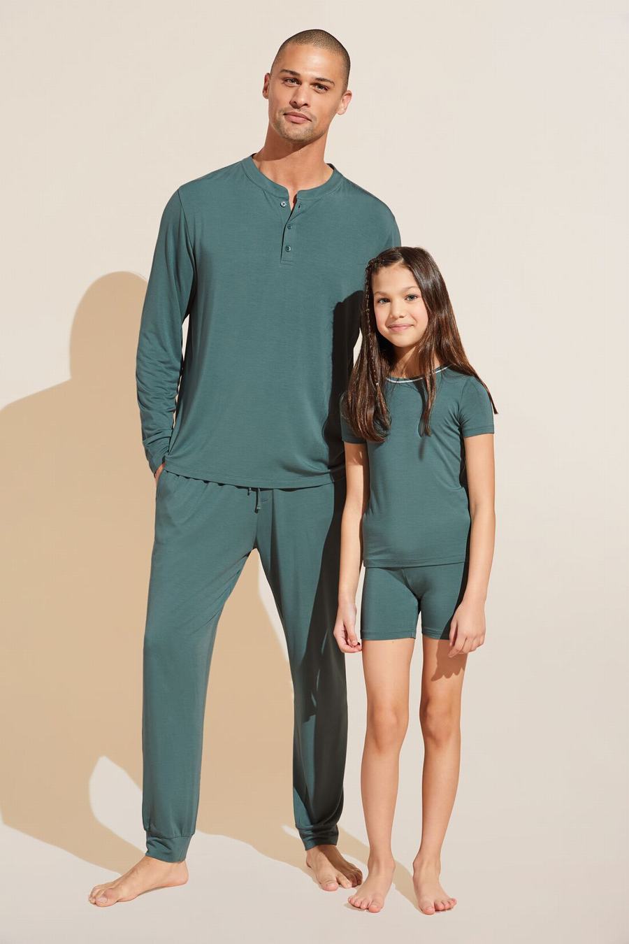 Eberjey Henry TENCEL™ Modal Long PJ Set Men Pajamas Green | ERM2757SL