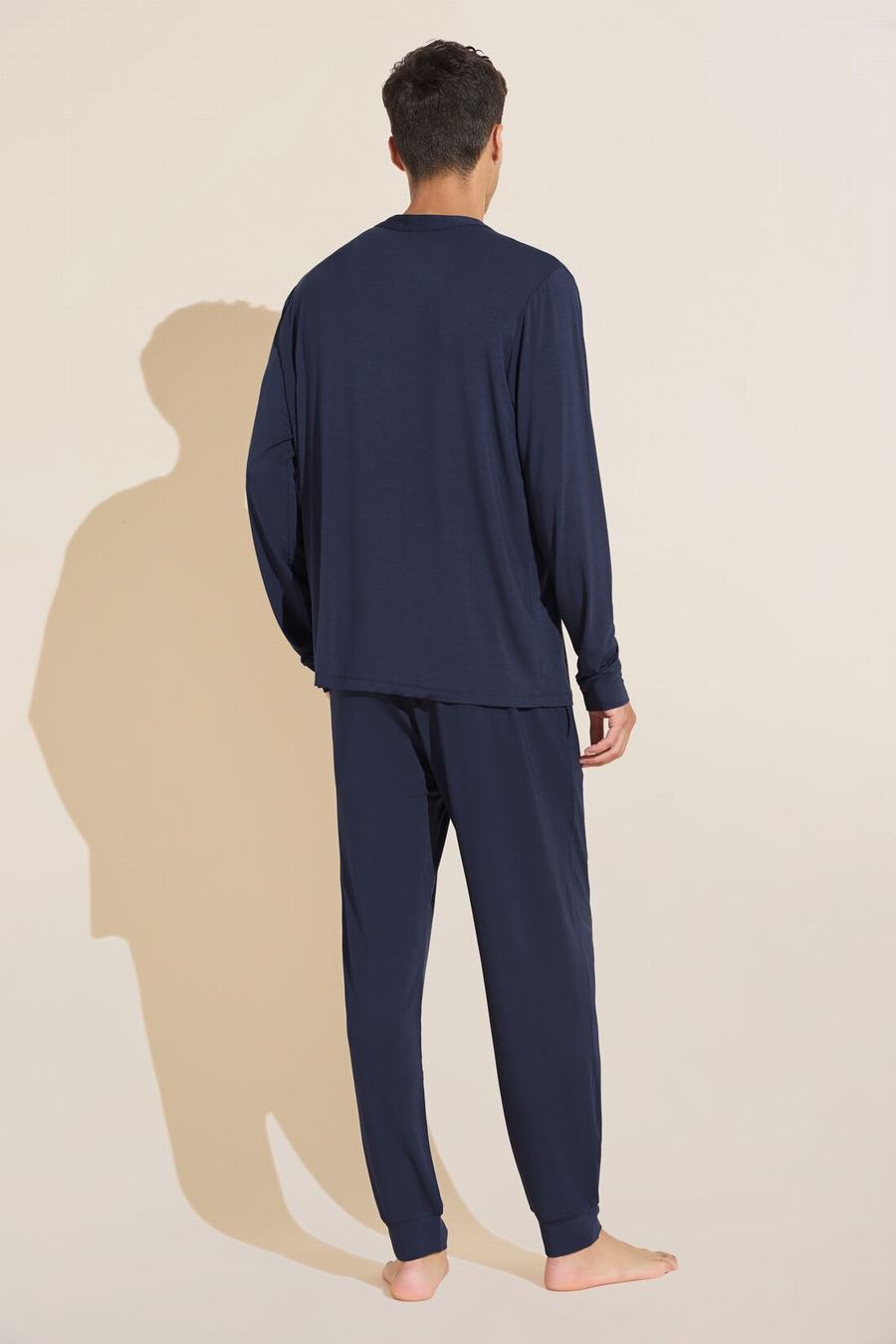 Eberjey Henry TENCEL™ Modal Long PJ Set Men Pajamas Navy | EYG7697TY