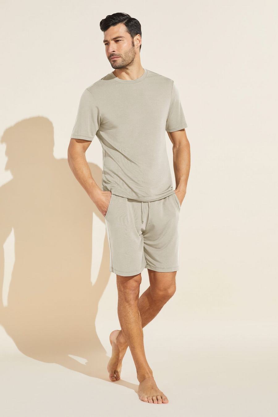 Eberjey Henry TENCEL™ Modal Short PJ Set Men Pajamas Beige | IJK2762UT