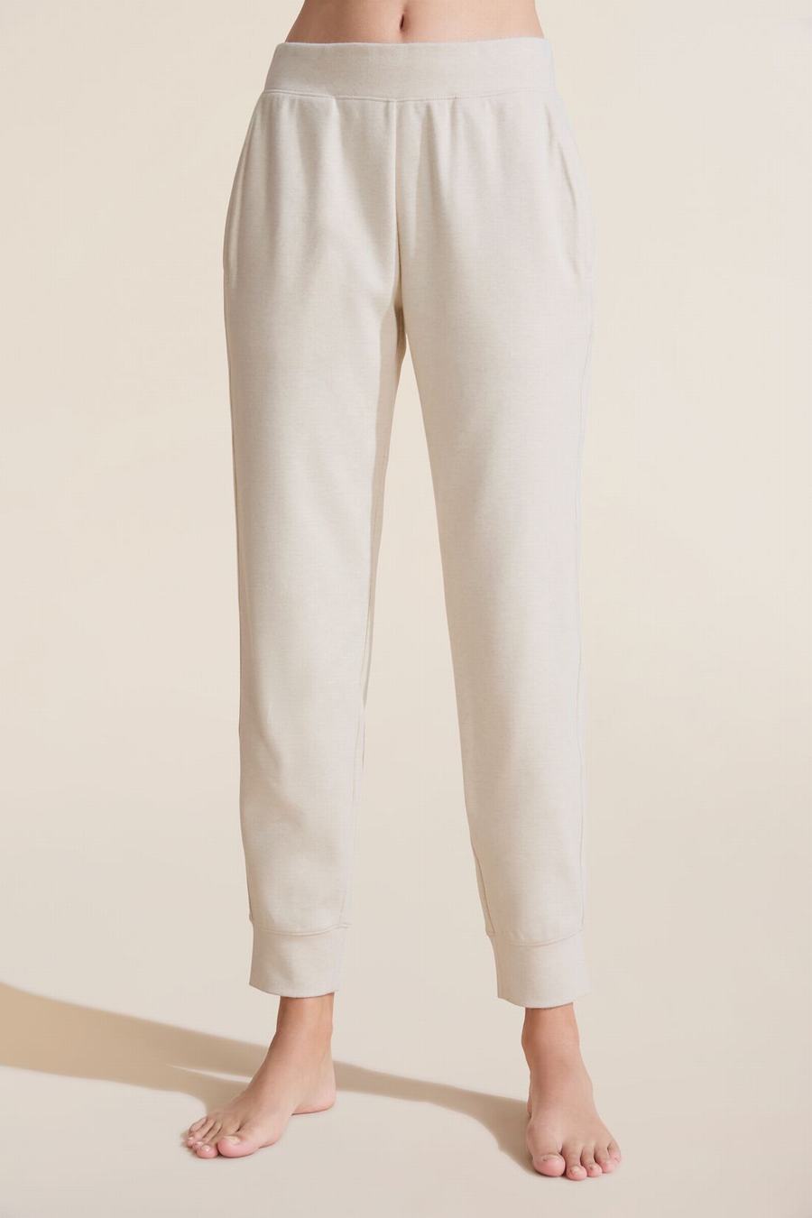 Eberjey Luxe Sweats Jogger Women Sweatpants White | HBE449OZ