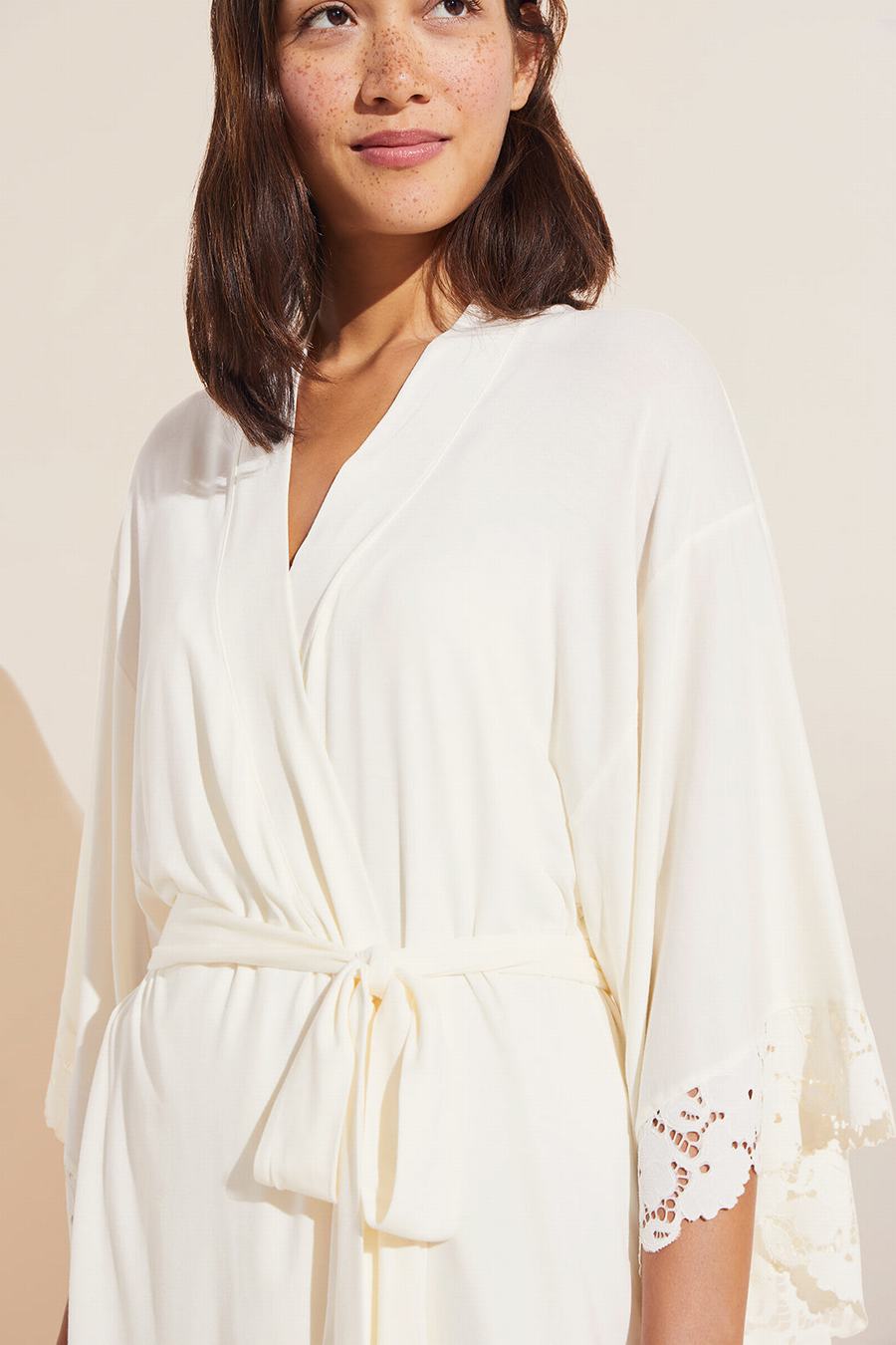 Eberjey Naya TENCEL™ Modal Women Robe White | XKS1022NI