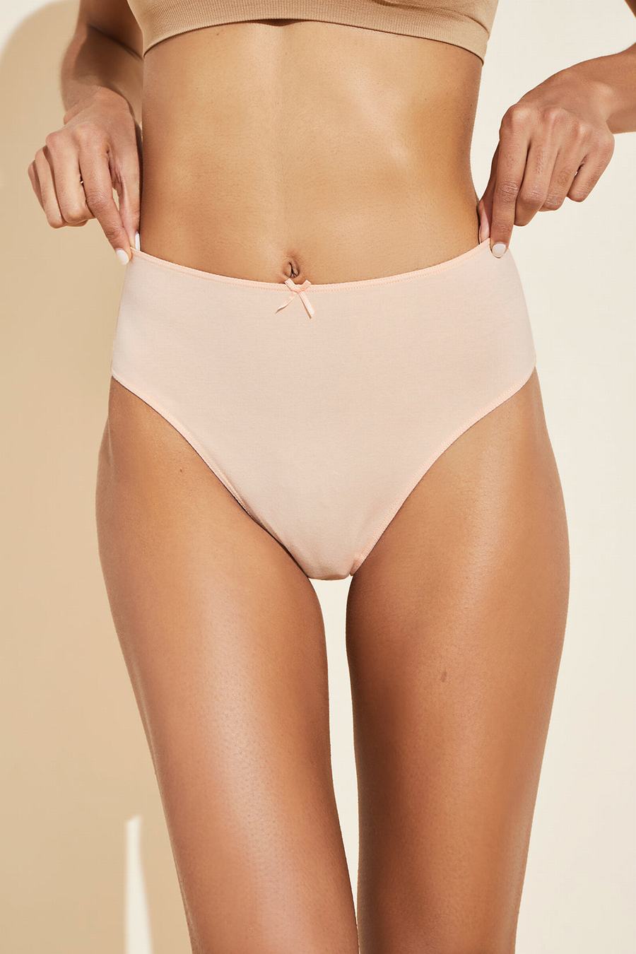 Eberjey Pima Stretch Cotton Highwaist Women Briefs Beige | RFO4736UD