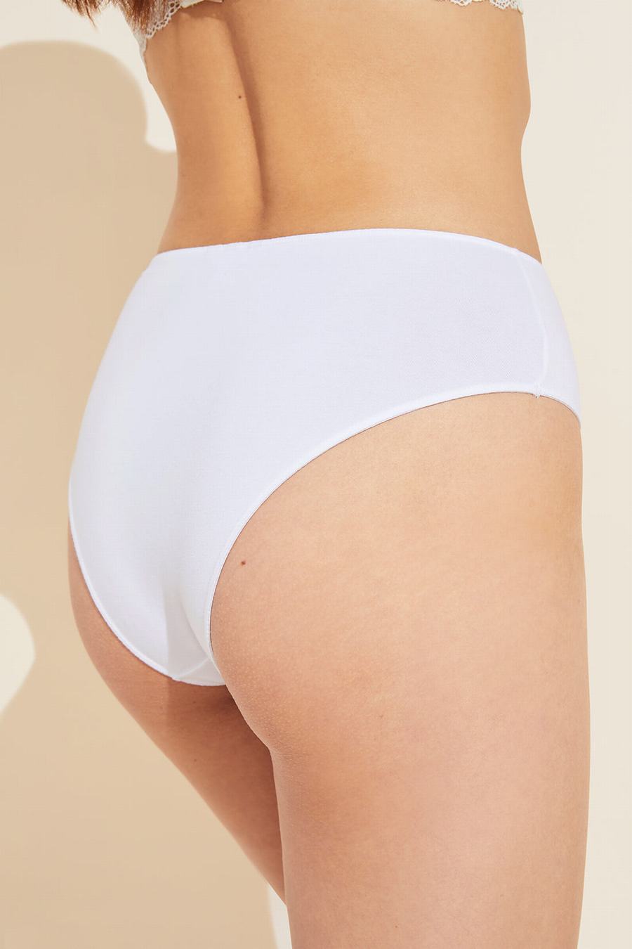 Eberjey Pima Stretch Cotton Highwaist Women Briefs White | LUR4425JO