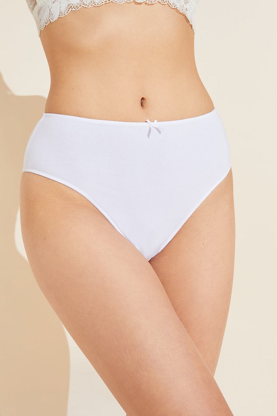 Eberjey Pima Stretch Cotton Highwaist Women Briefs White | LUR4425JO