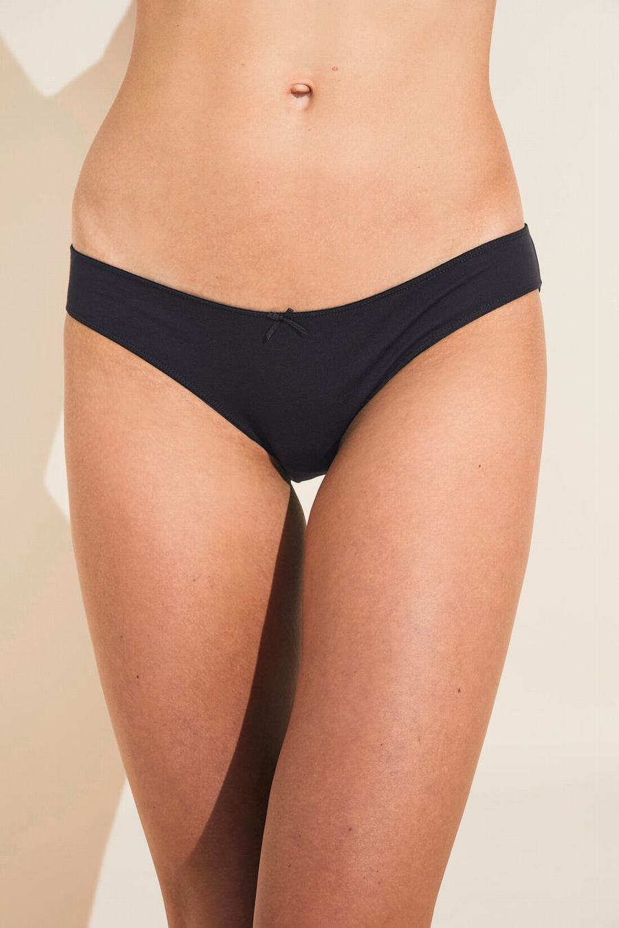 Eberjey Pima Stretch Cotton Women Bikini Panty Black | XMV2998RB