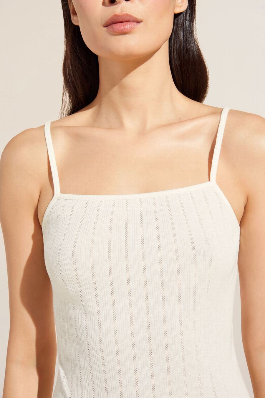 Eberjey Pointelle Cami Women Tank Top White | EZN2731ZH