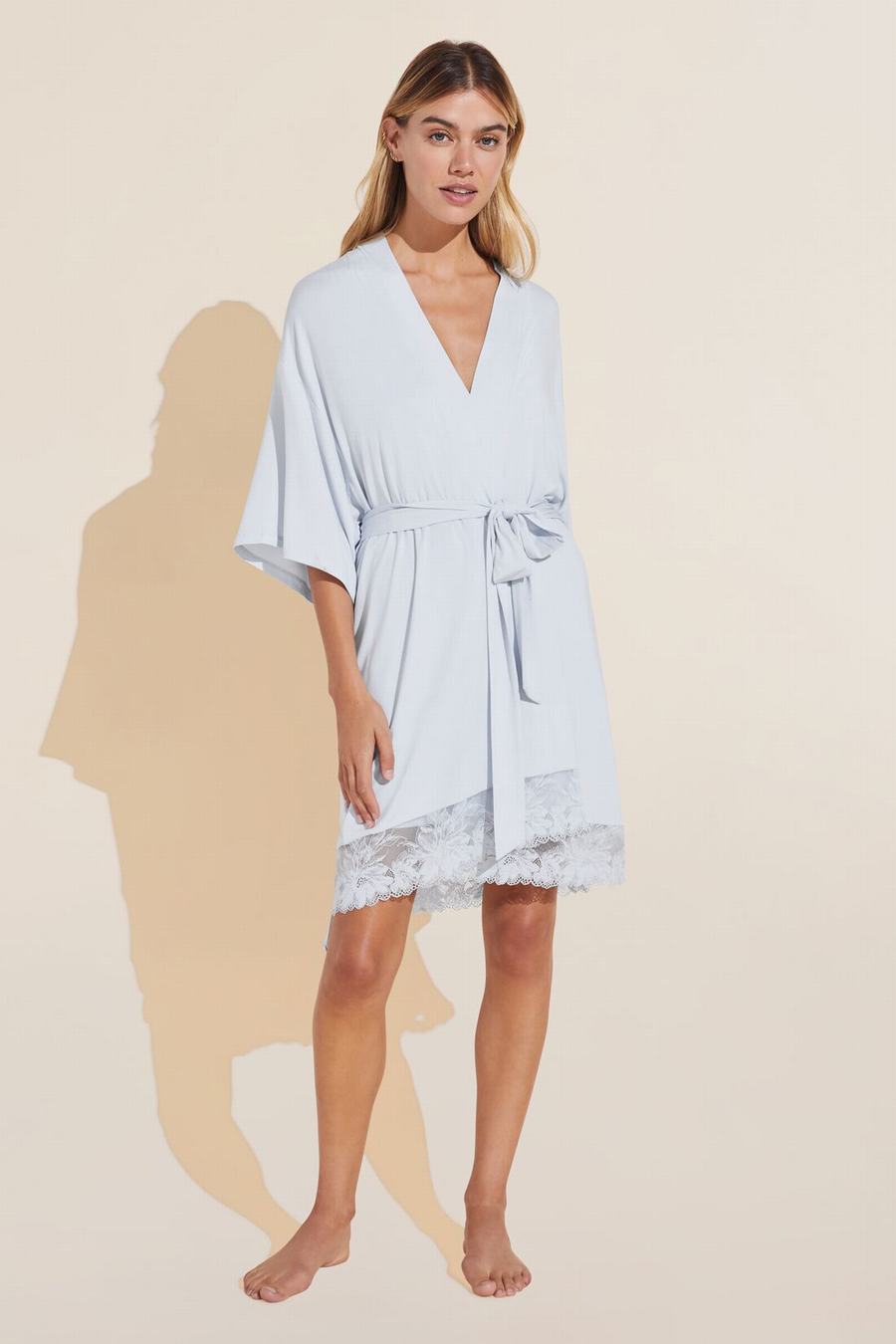 Eberjey Rosalia TENCEL™ Modal Women Robe Blue | AOI5610XA