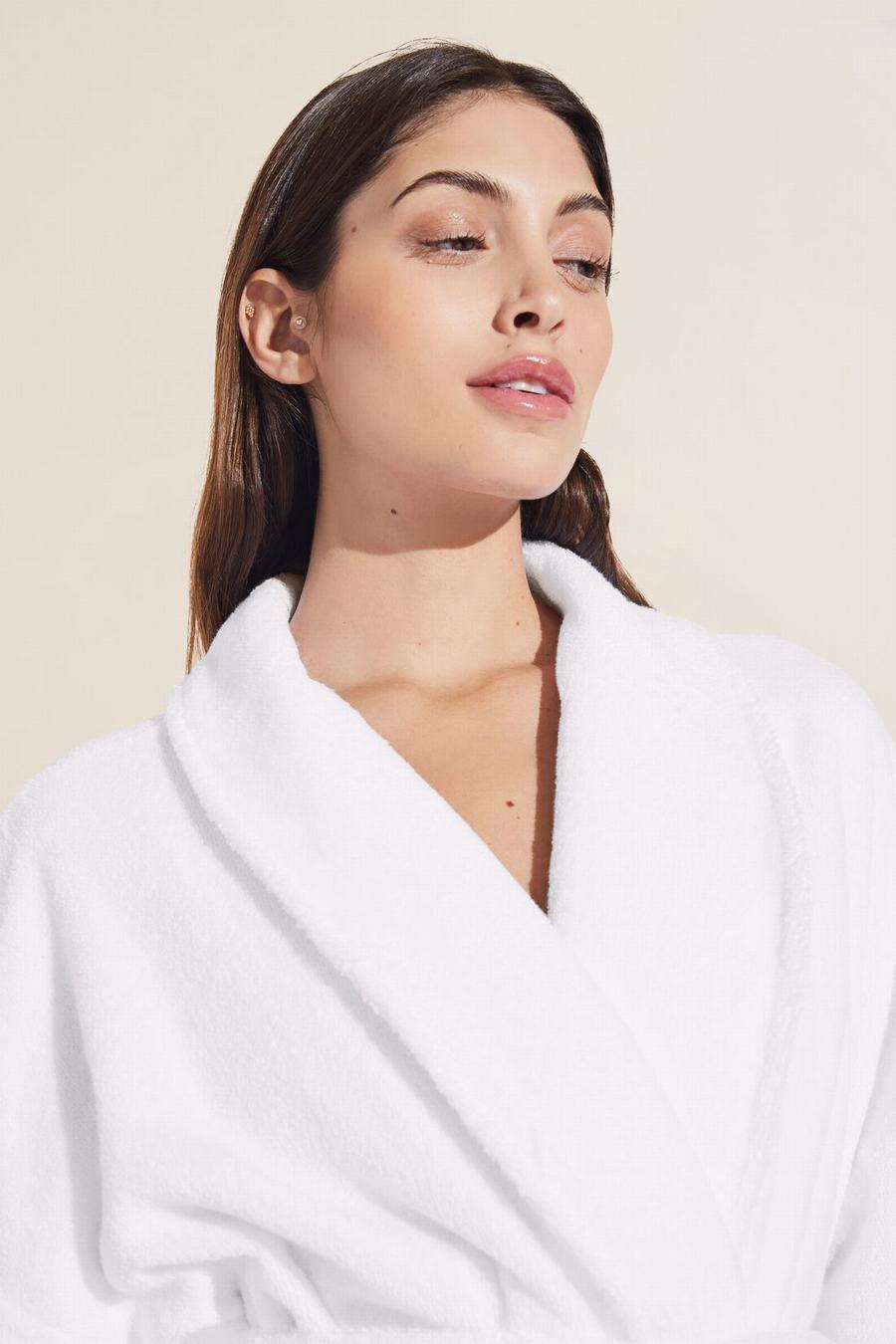 Eberjey Terry Gender Neutral Men Robe White | MOG3223GK