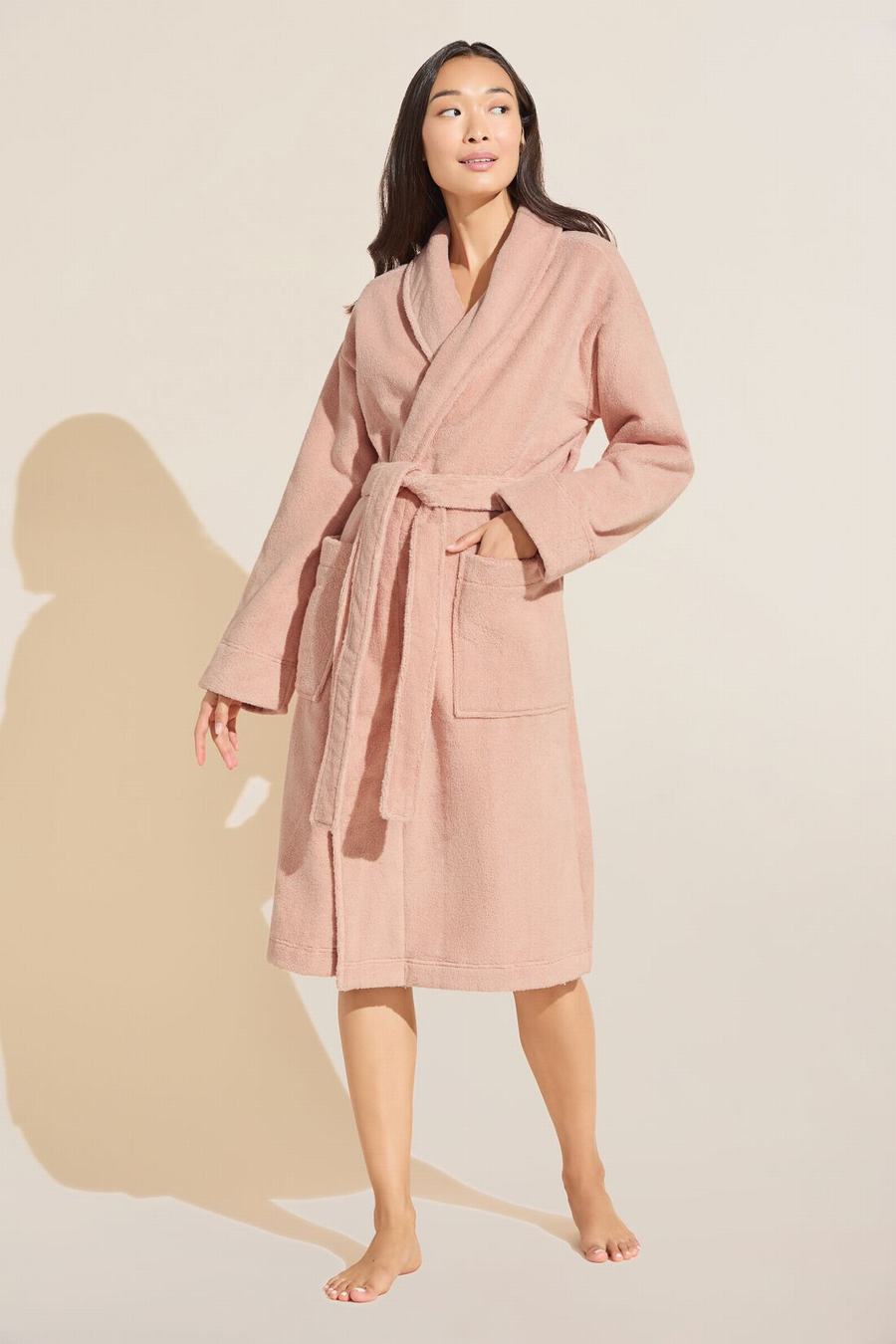 Eberjey Terry Gender Neutral Women Robe Rose Pink | ADY8070WT