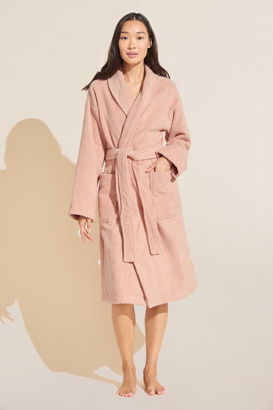 Eberjey Terry Gender Neutral Women Robe Rose Pink | ADY8070WT